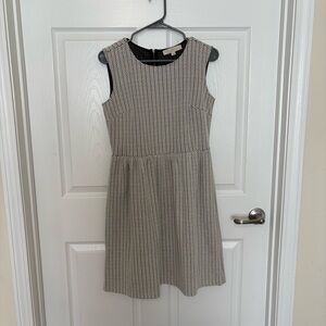 LOFT Black and White Midi Dress